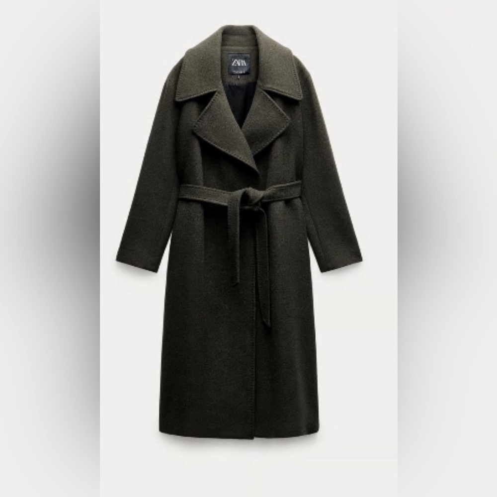 Zara BELTED WOOL BLEND COAT ZW COLLECTION - UNWORN, Size L
